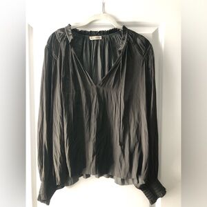 Ulla Johnson Long sleeve v neck blouse, gray